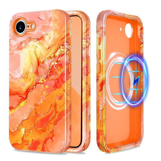 Casetego for iPhone 16e Case,Compatible with MagSafe,[Military Grade Drop Test] Full Body Protection Slim Shockproof Rugged Marb