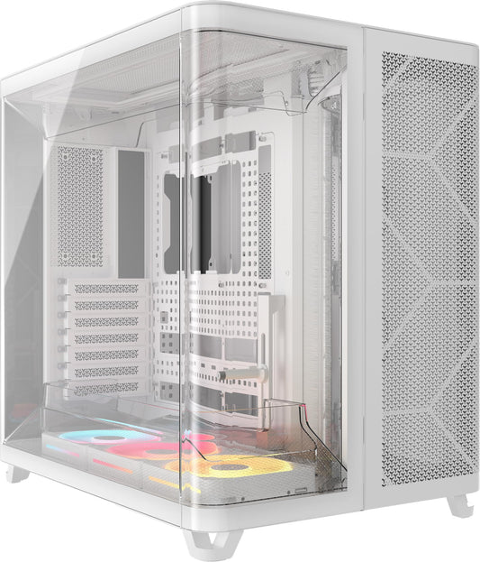 CORSAIR AIR 5400 LX-R RGB iCUE Link Triple-Chamber Mid-Tower Panoramic PC Case - 3X Pre-Installed Reverse-Rotor LX-R RGB Fans, L