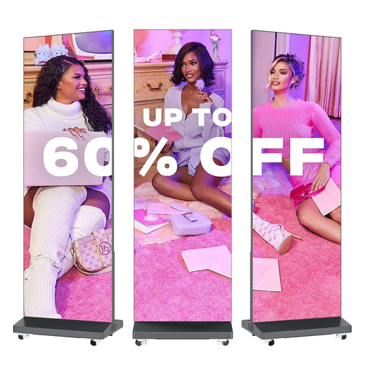 MWE LED Digital Signage Display with Flight Case, P1.86 Spliceable LED Poster Screen with Publishing System, Foldable Advertisin