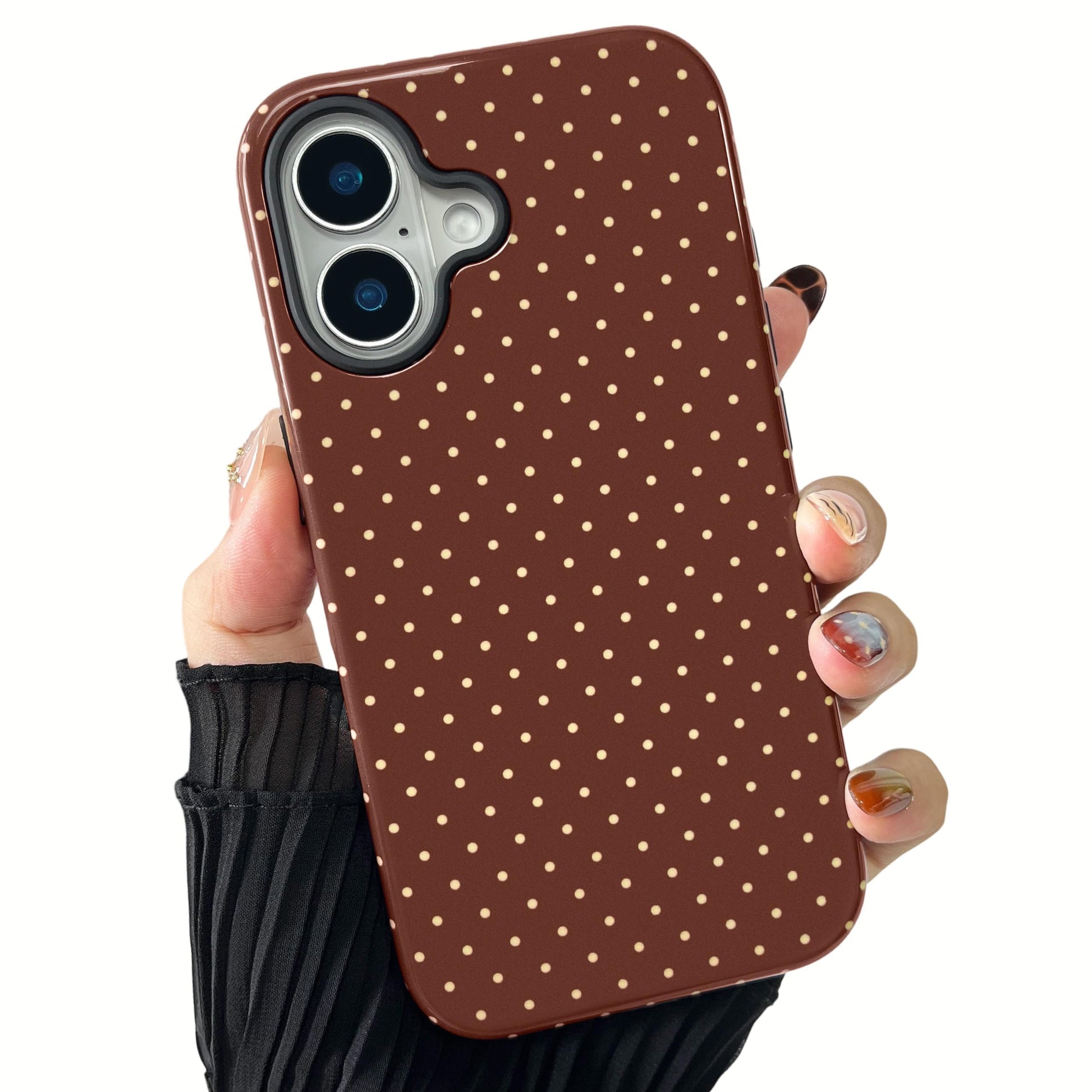 ZTOFERA Magnetic Case for iPhone 16 Plus, Compatible with Magsafe, Polka Dot Aesthetic Phone Case Cute for Girl Women, Hard PC+S