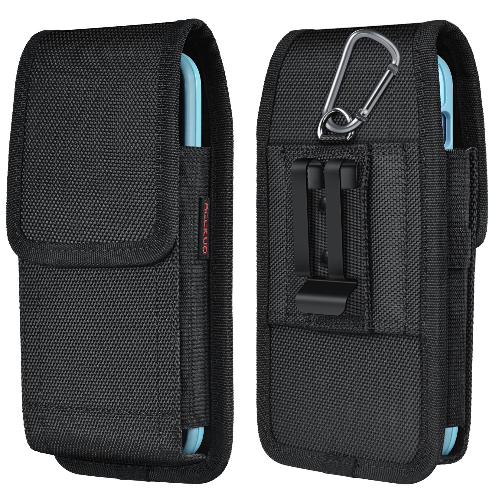 ACCKUO Phone Holster for Belt with Metal Clip and Magnetic Closure Compatible with iPhone 16/15/14/13/12 Pro Max, Galaxy S25/S24
