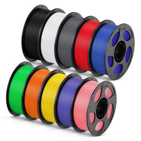 ANYCUBIC High Speed 3D Printer Filament 1.75mm Bundle, 10KG Pearl Black+Bright White+Texture Grey+Bright Red+Dazzling Blue+Class
