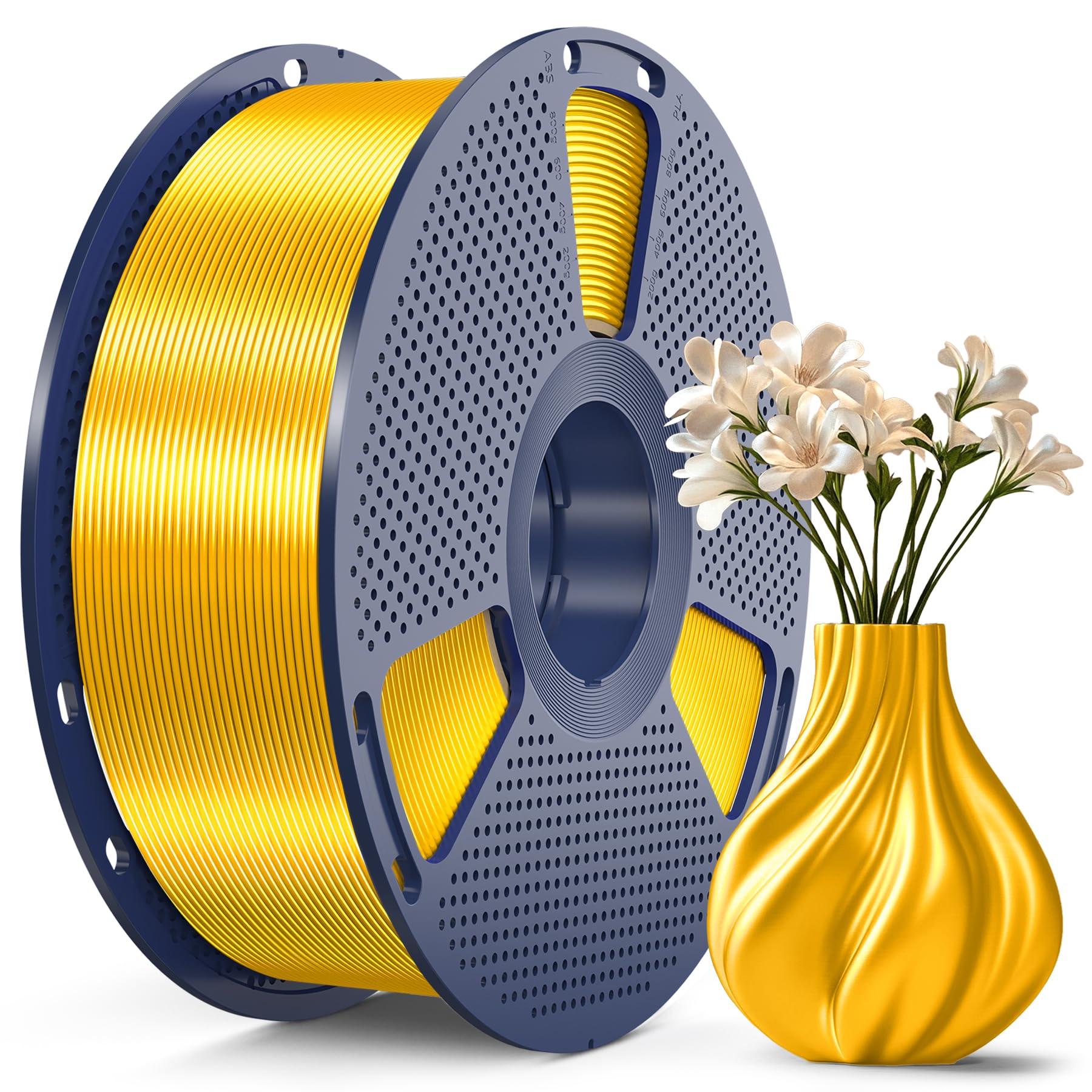 SUNLU 500g Silk Triple Color PLA Filament Refill Bundle, No-Spool Silk PLA Plus 3D Printer Filament 4 Packs, Compatible with Bam