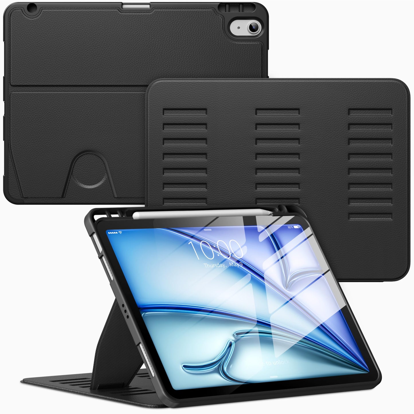 VIKESI Case for iPad Air 11-inch with M3 / M2 Chip 2025/2024 and for iPad Air 5th/4th Gen 10.9 Inch 2022/2020,Multiple Angles St