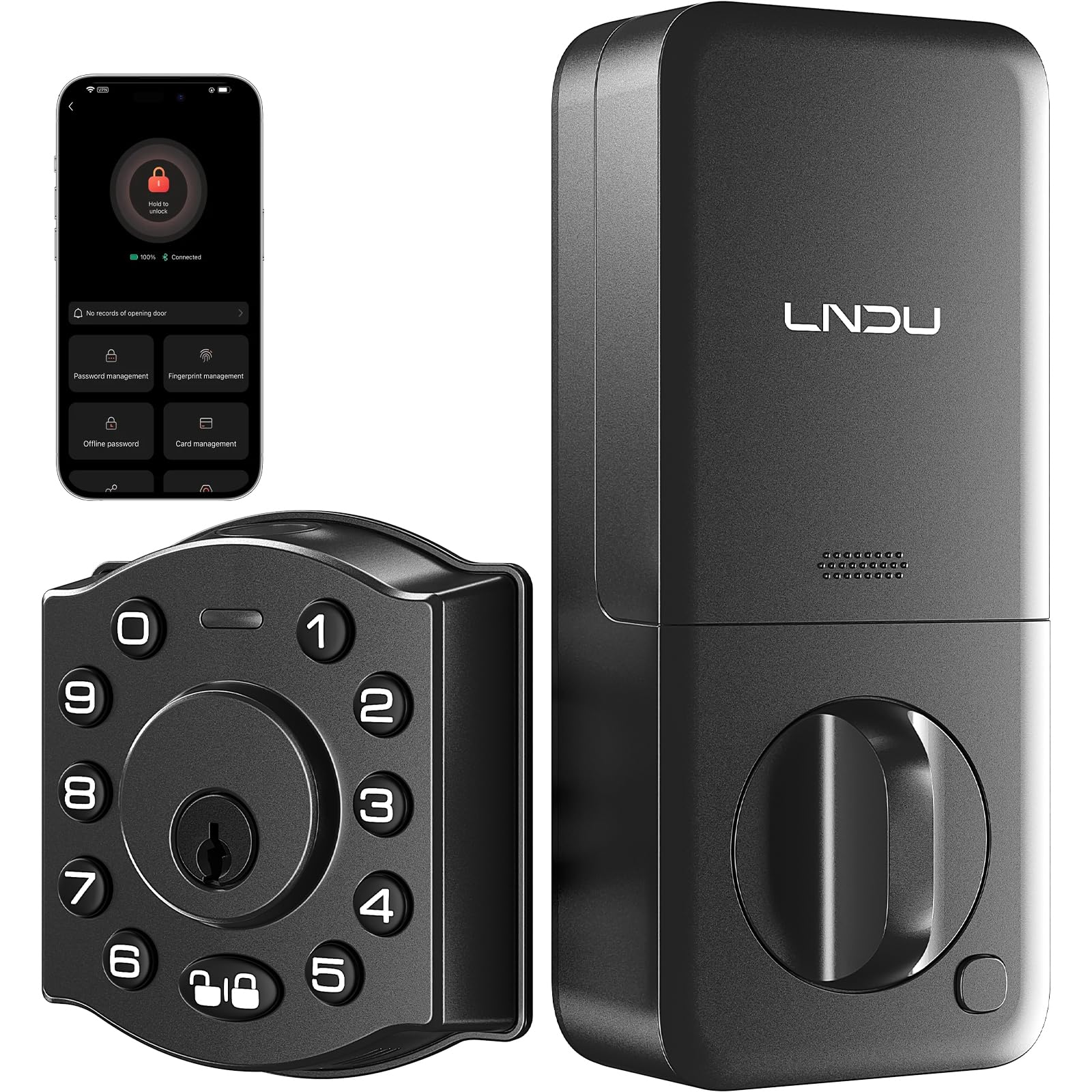 Smart Keyless Entry Door Lock, Smart Locks for Front Door, Works with APP Remote Control, Alexa, Google, Siri, Auto Unlock, keyp