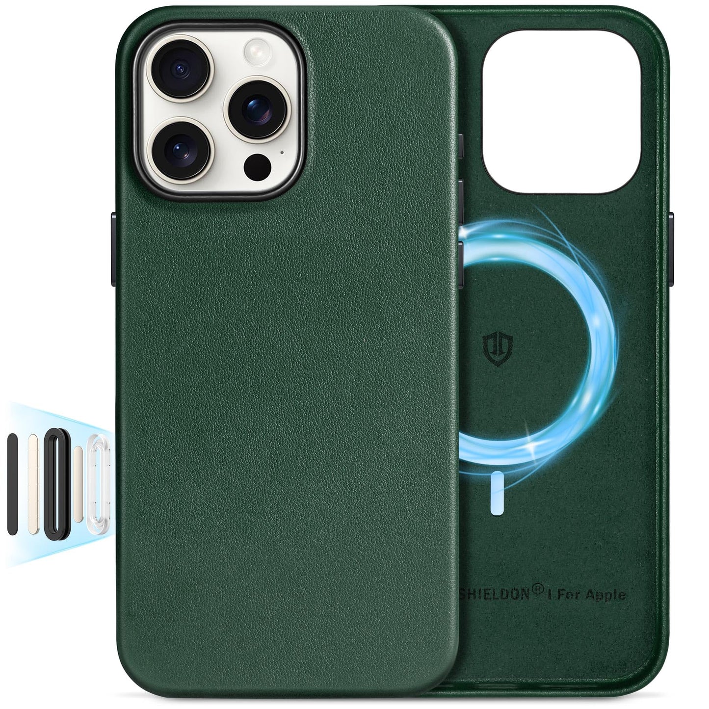 SHIELDON Genuine Leather Case for iPhone 16 Pro Max 6.9 Compatible with MagSafe, [Camera Button Updated], Magnetic Wireless Char