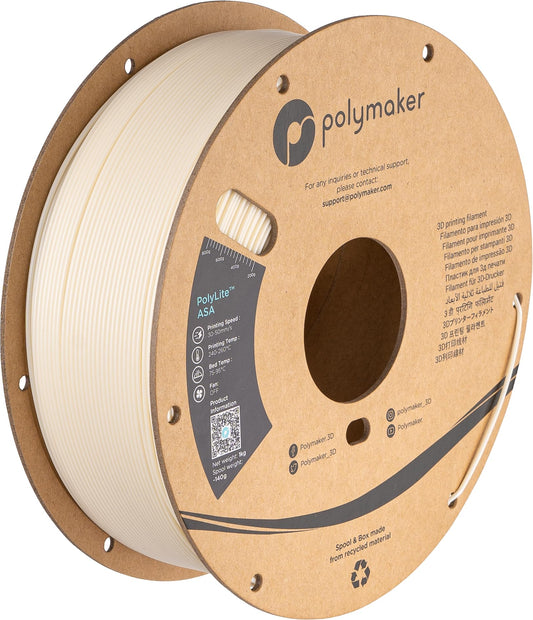 Polymaker ASA Filament 1.75mm Natural, 1kg ASA 3D Printing Filament, Heat & Weather Resistant - ASA 3D Printer Filament Perfect