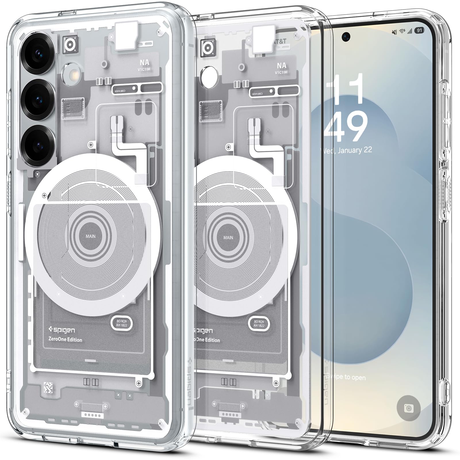 Spigen Ultra Hybrid MagFit Designed for Galaxy S25 Plus Case [Qi2 Certified/Magnet for Galaxy] (2025) - Zero One White
