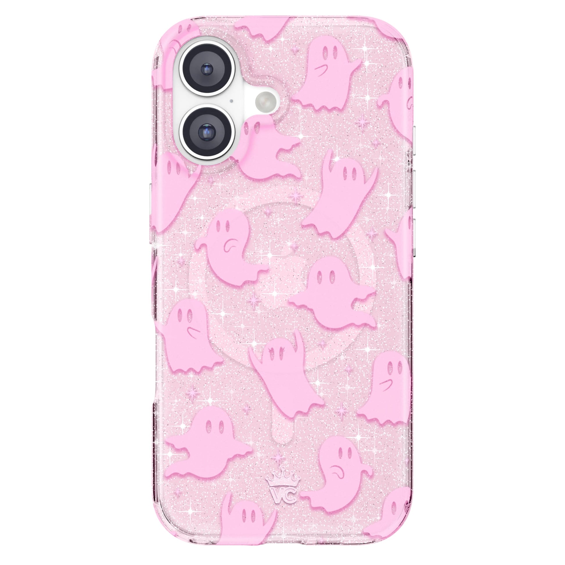 VELVET CAVIAR Case for iPhone 17 | Compatible with MagSafe | 10ft Drop Tested | Protective Halloween Cases | Ghost Pink Glitter