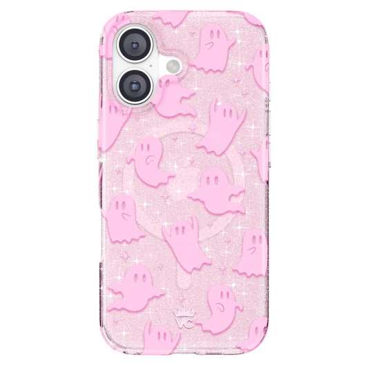 VELVET CAVIAR Case for iPhone 17 | Compatible with MagSafe | 10ft Drop Tested | Protective Halloween Cases | Ghost Pink Glitter