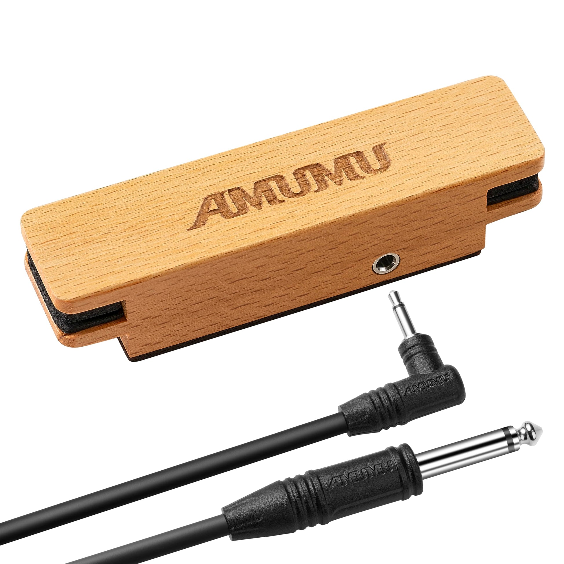 AMUMU SP30 Woody Magnetic Soundhole Pickup with Rare Earth Neodymium Magnet for Steel String Acoustic Guitars - Single Coil, Pas