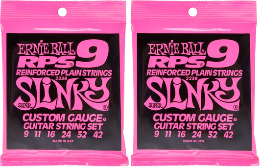 Ernie Ball Super Slinky RPS Electric Guitar Strings, 9-42 Gauge (P02239) (Pack of 2)