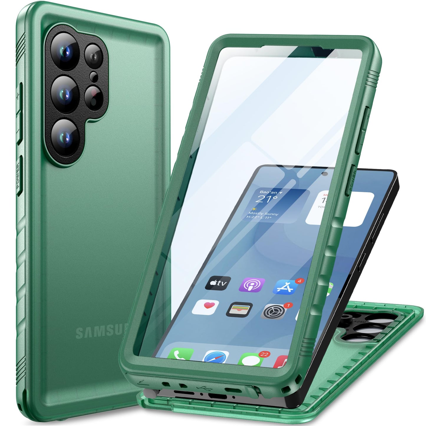 Cozycase for Samsung Galaxy S25 Ultra Waterproof Case - 360 Heavy Duty Full Body Protection/Shockproof/Dustproof/Double/Front an