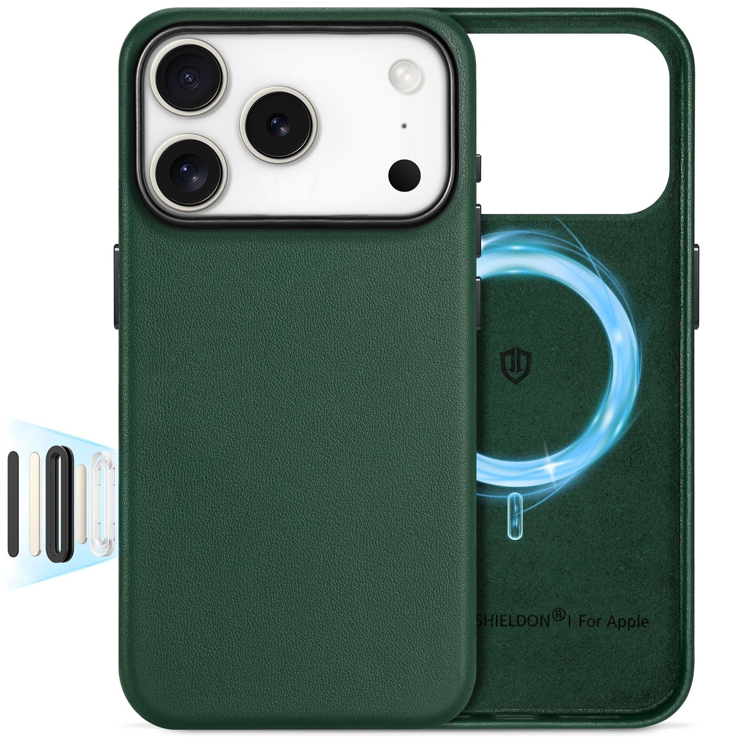 SHIELDON Genuine Leather Case for iPhone 17 Pro 6.3  2025 | Compatible with Magsafe, Camera Button Updated, Magnetic Wireless Ch