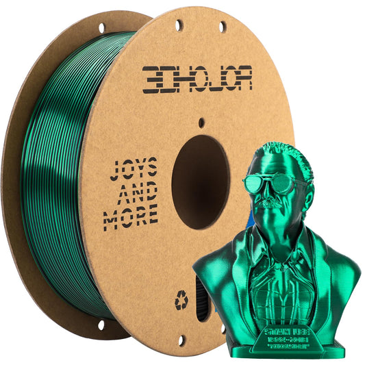 3DHoJor Silk PLA Filament 1.75mm Black Green Dual Color PLA 3D Printer Filament 2 in 1 Coextrusion 1KG Spool(2.2lbs) 3D Printing