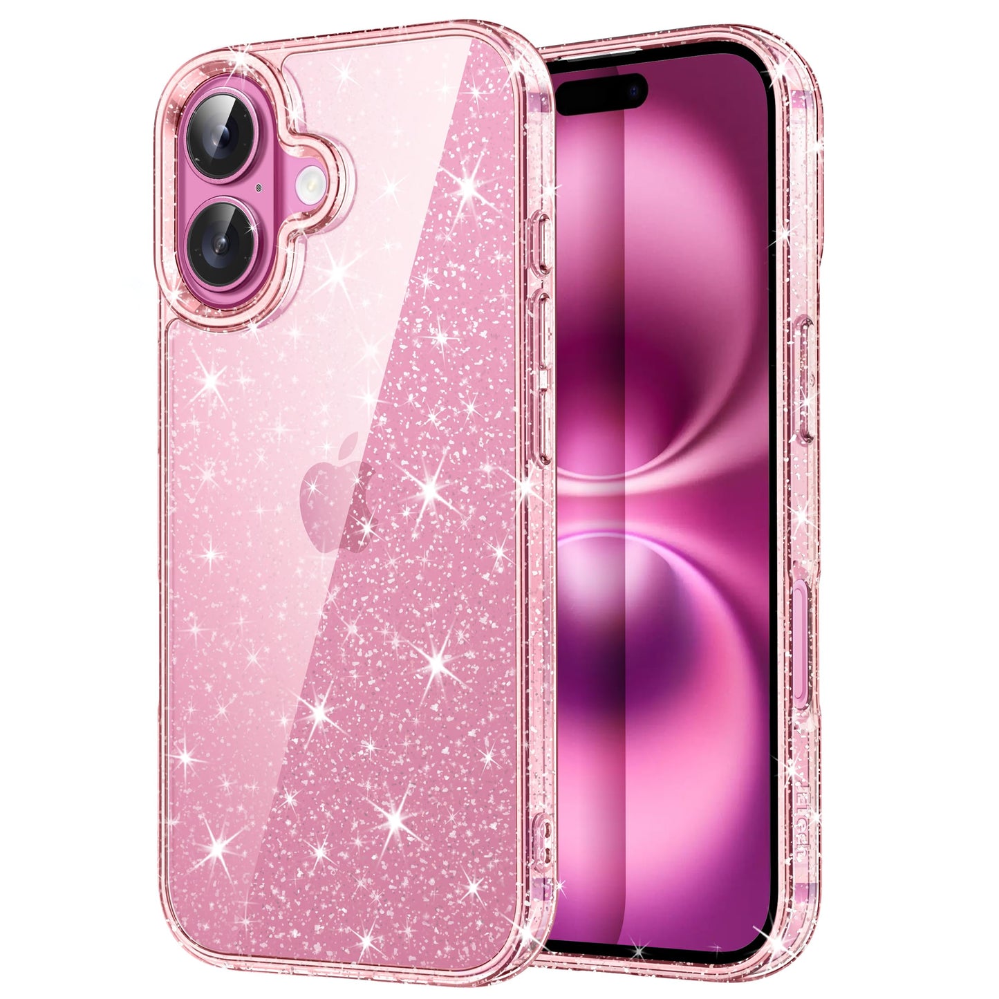 JETech Glitter Case for iPhone 16 6.1-Inch, Bling Sparkle Shockproof Phone Bumper Cover, Cute Sparkly for Women and Girls (Light