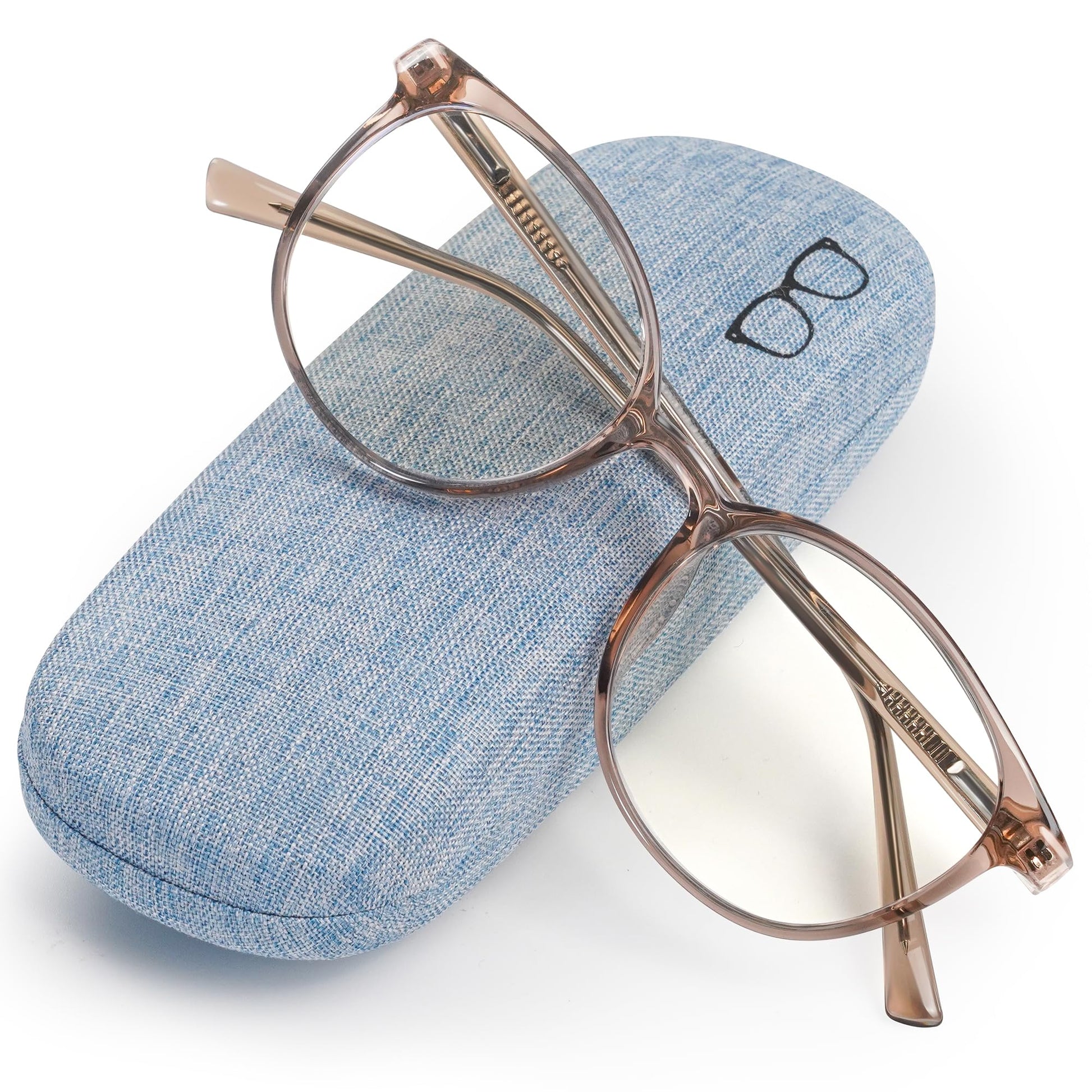 HOFANNO Blue Light Blocking Glasses Computer Glasses Women men,Light TR90 Stylish Round Anti Blue Light Eyeglasses with Anti Eye