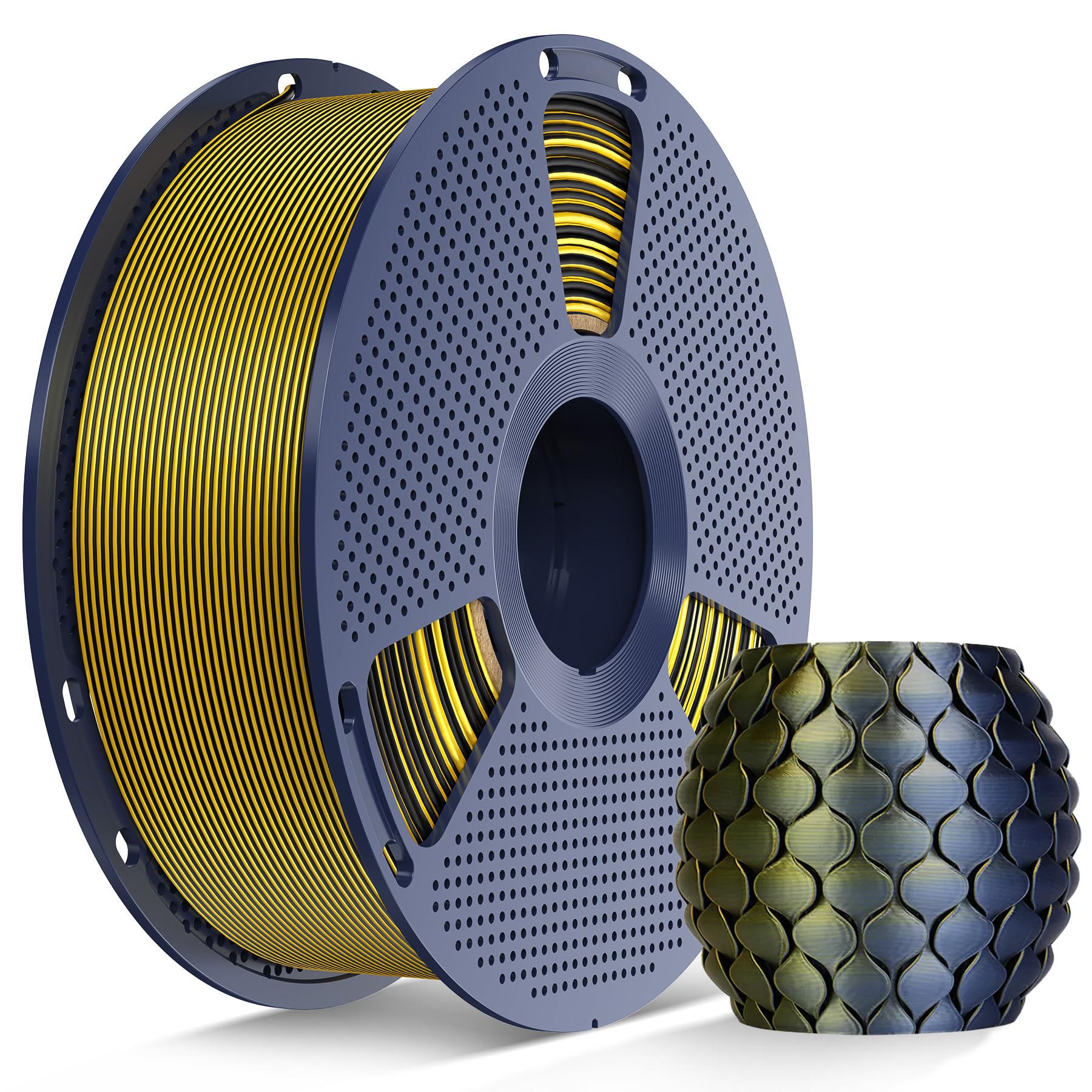 SUNLU Silk Dual Color PLA Filament, Silk PLA 3D Printer Filament 1.75mm, Neatly Wound Shiny Silk 3D Printer Filament, Dimensiona