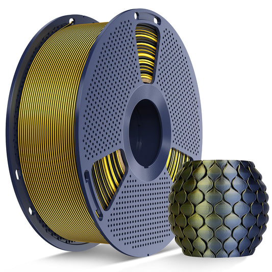 SUNLU Silk Dual Color PLA Filament, Silk PLA 3D Printer Filament 1.75mm, Neatly Wound Shiny Silk 3D Printer Filament, Dimensiona