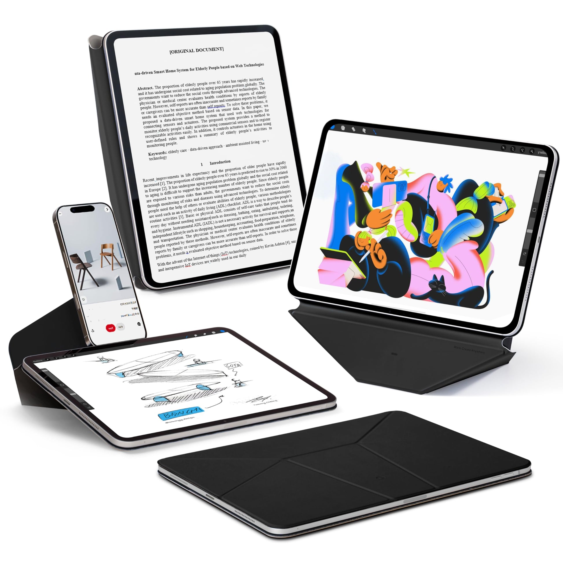 MOFT Dynamic Folio Case for iPad A16 11th Generation 2025 & iPad 10th Generation A14 2022, Slim Magnetic Stand Case with 20+ Vie