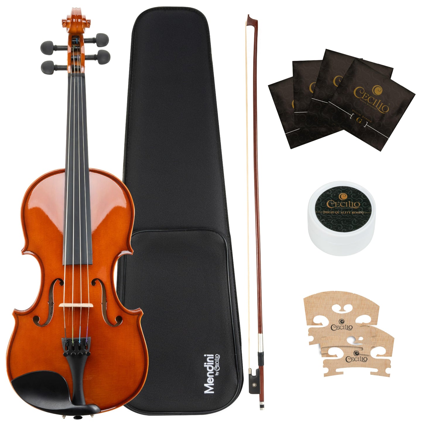 Mendini 13-Inch MA-Purple Solid Wood Viola with Case, Bow, Rosin, Bridge and Strings
