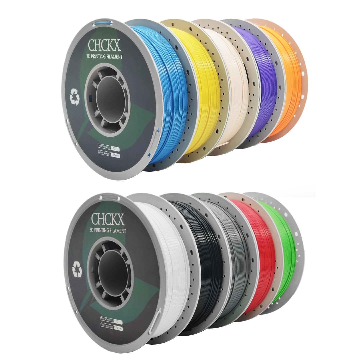 CHCKX PETG 3D Printer Filament, Dimensional Accuracy +/- 0.03 mm, 1kg Spool(2.2lbs), 1.75 mm Fit for Most 3D Printers, Black