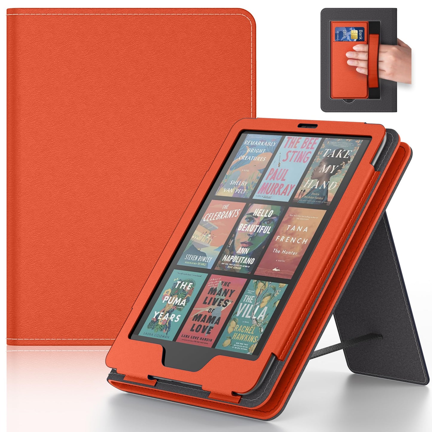 Lainergie Case with Hand Strap and Stand,Incompatible with Old Version, Durable Synthetic Leather Cover with Auto Sleep Wake,Ora