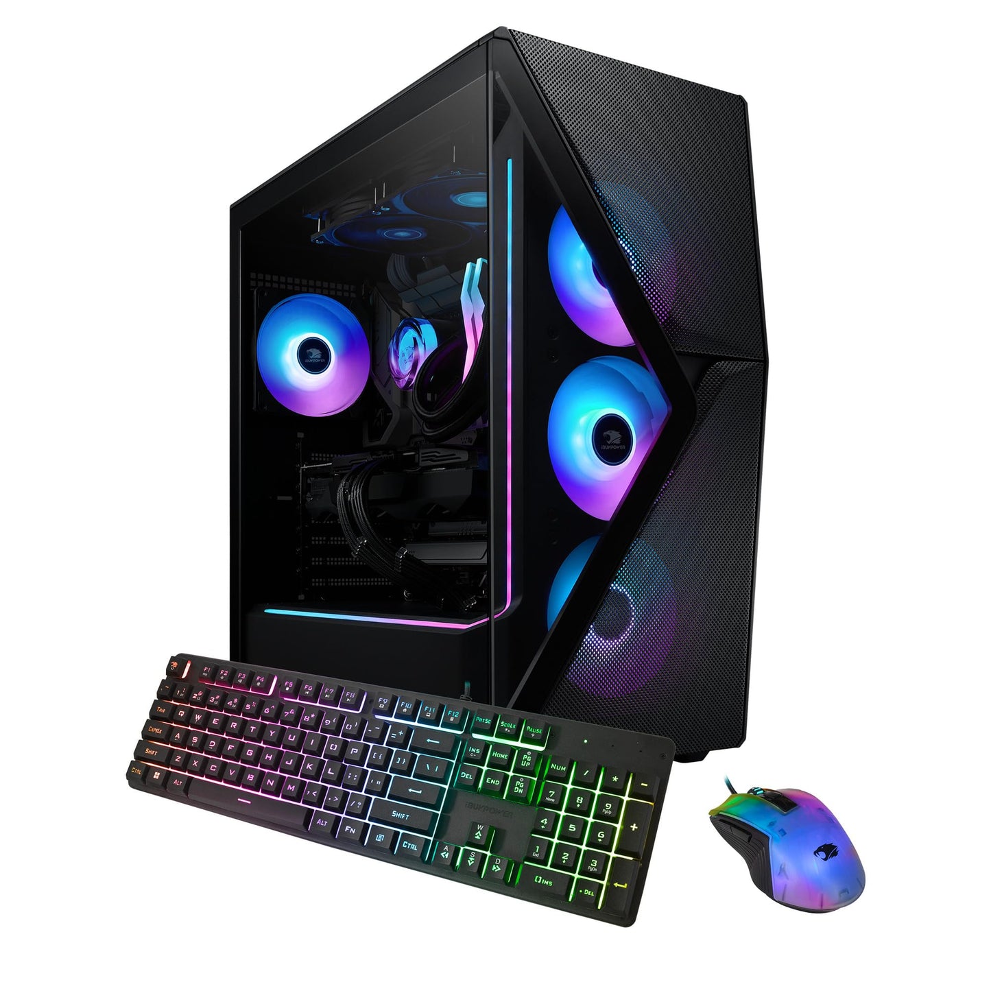iBUYPOWER Slate MESH Gaming PC Desktop Computer AMD Ryzen 9 9900X CPU, NVIDIA GeForce RTX 5070Ti 16GB GPU, 32GB DDR5 RGB 5200MHz
