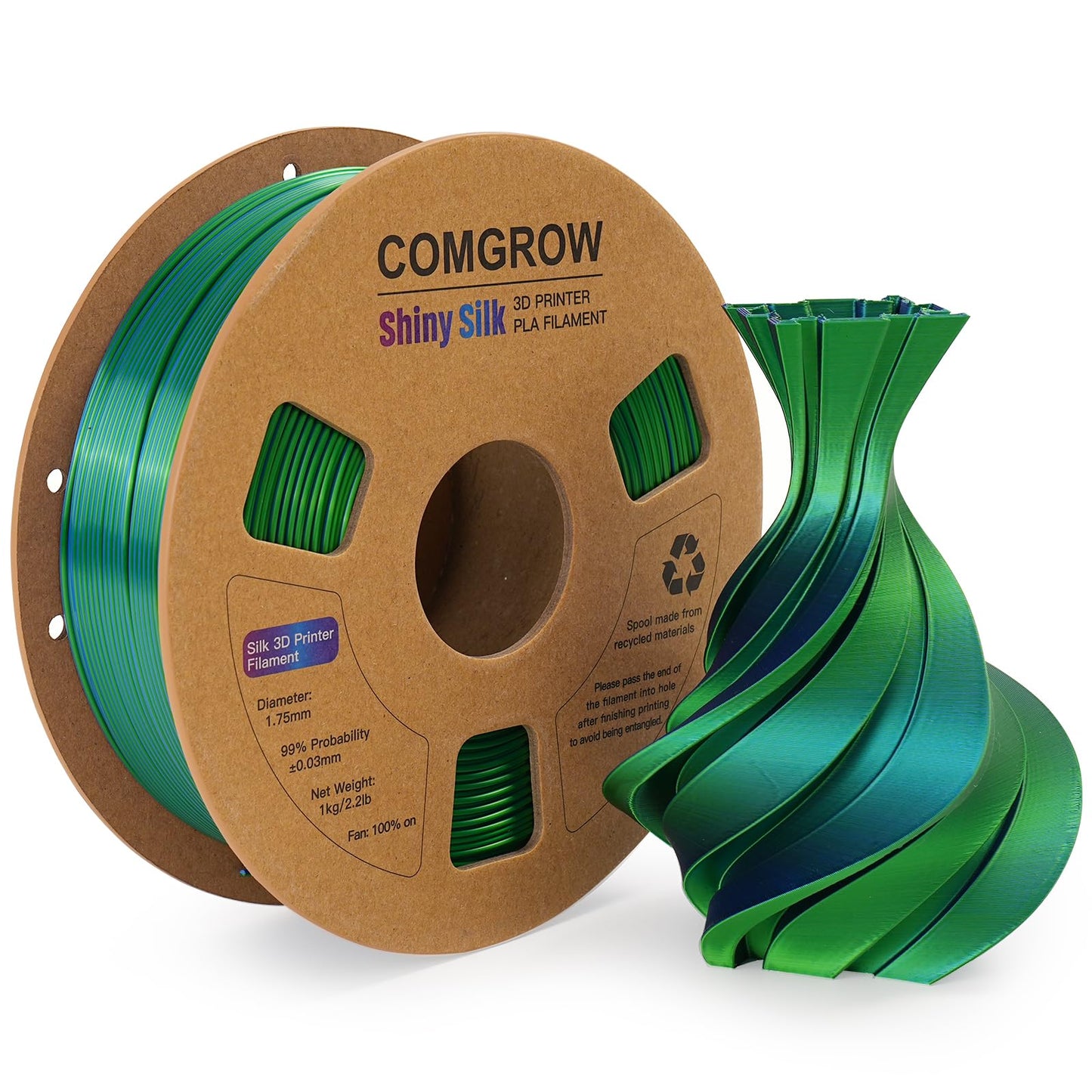 Comgrow Hyper Filament PLA,10x Faster Print, High Speed 30-600mm/s 3D Printer Filament, for Creality K1, K1 Max, Bambu Lab X1, B