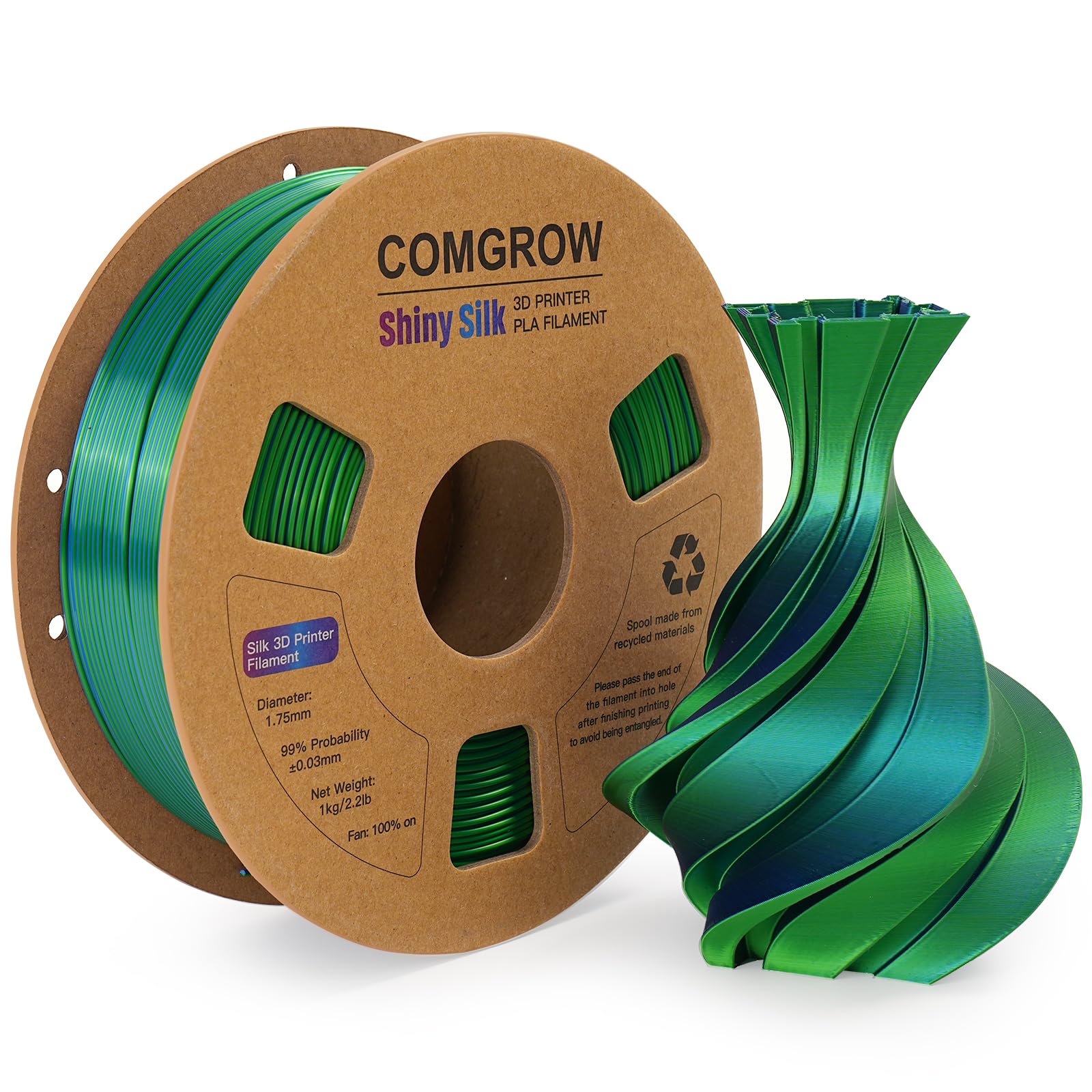 Comgrow Hyper Filament PLA,10x Faster Print, High Speed 30-600mm/s 3D Printer Filament, for Creality K1, K1 Max, Bambu Lab X1, B