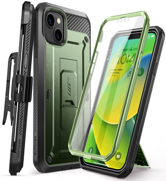 SUPCASE for iPhone 14 Case with Stand & Belt-Clip (Unicorn Beetle Pro), [Built-in Screen Protector] [Military-Grade Drop Protect