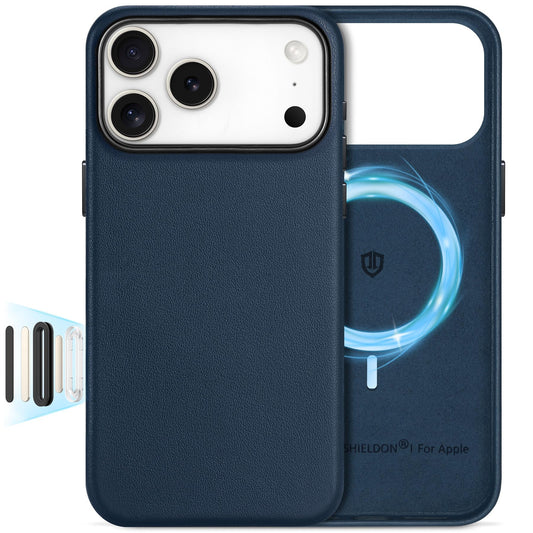 SHIELDON Genuine Leather Case for iPhone 17 Pro Max 6.9  2025, [Camera Button Updated], Compatible with Magsafe, Magnetic Wirele