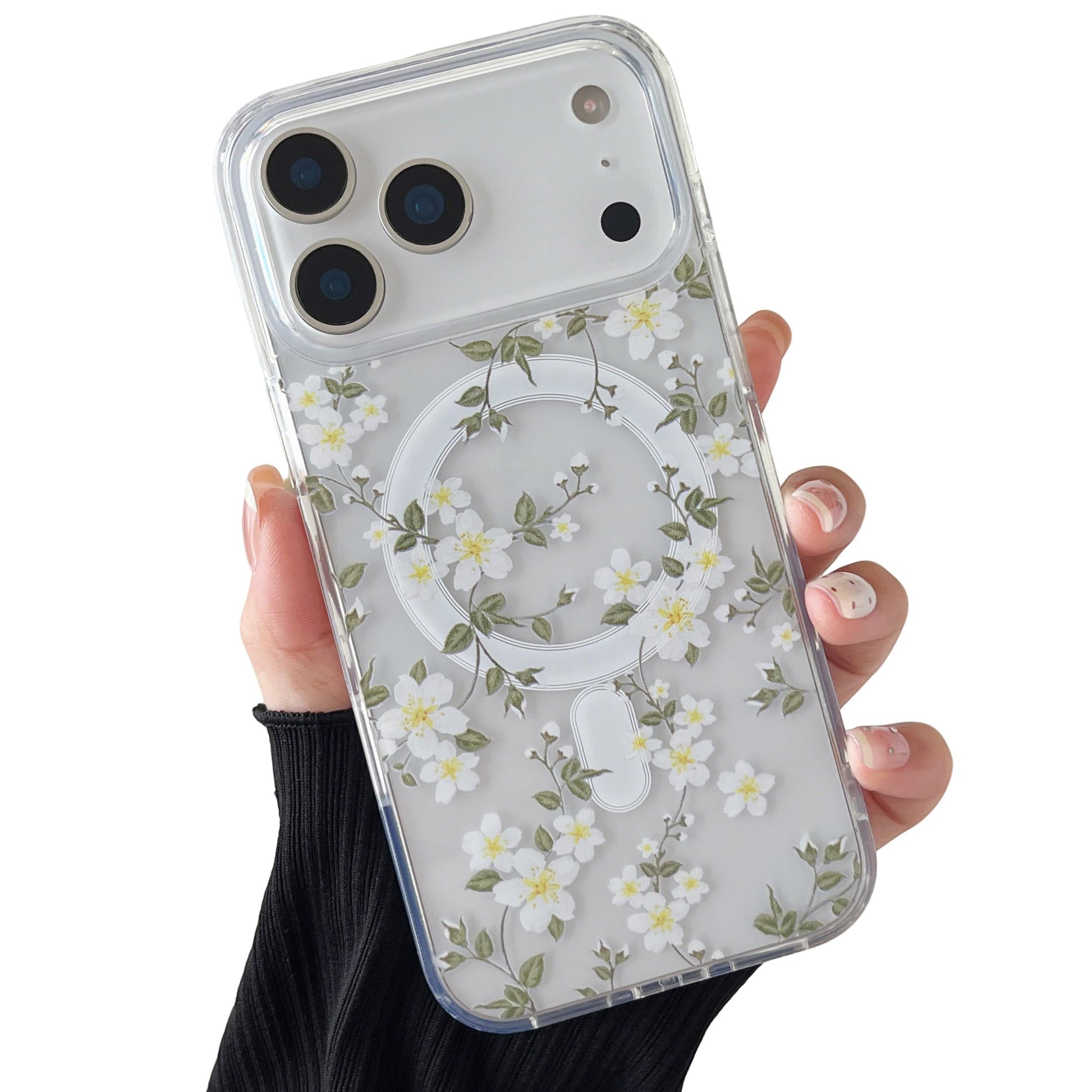 ZTOFERA for iPhone 17 Pro Magnetic Case Compatible with Magsafe,Aesthetic Floral Pattern Design Cute for Girl Women,Anti-Drop Pr