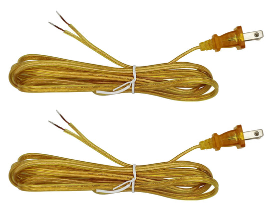 Creative Hobbies Transparent Gold Lamp Cord - 8 Foot Long, SPT-1 18 Gauge, UL Listed Power Cord for Lamp Repair or Replacement |