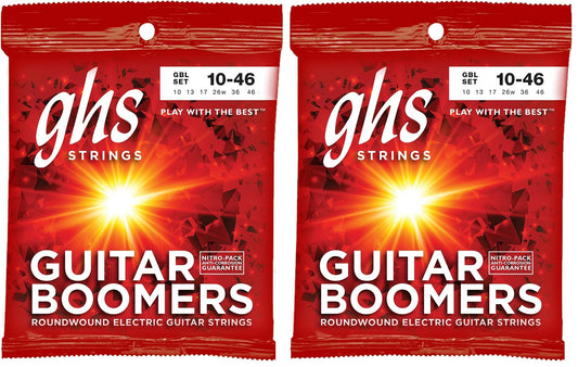 GHS Strings GBL Guitar Boomers, Nickel-Plated Electric Guitar Strings, Light (.010-.046) (Pack of 2)