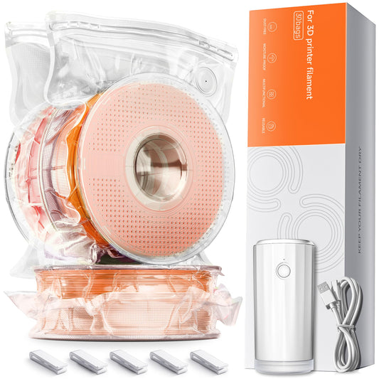 Filament Storage Bags with Auto Pump - Upgraded 30 Extra Large Filament Bags (14.9 * 13 inch) Plus 30 Desiccants and 5 Clips - E
