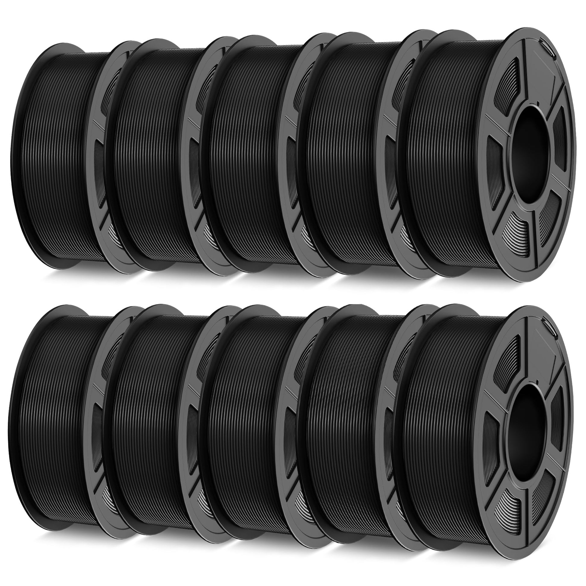 TECBEARS PLA 3D Printer Filament Bundle, 10 KG PLA Filament 1.75mm, Neatly Wound 3D Printing Filament, 1kg per Spool, 10 Pack, B