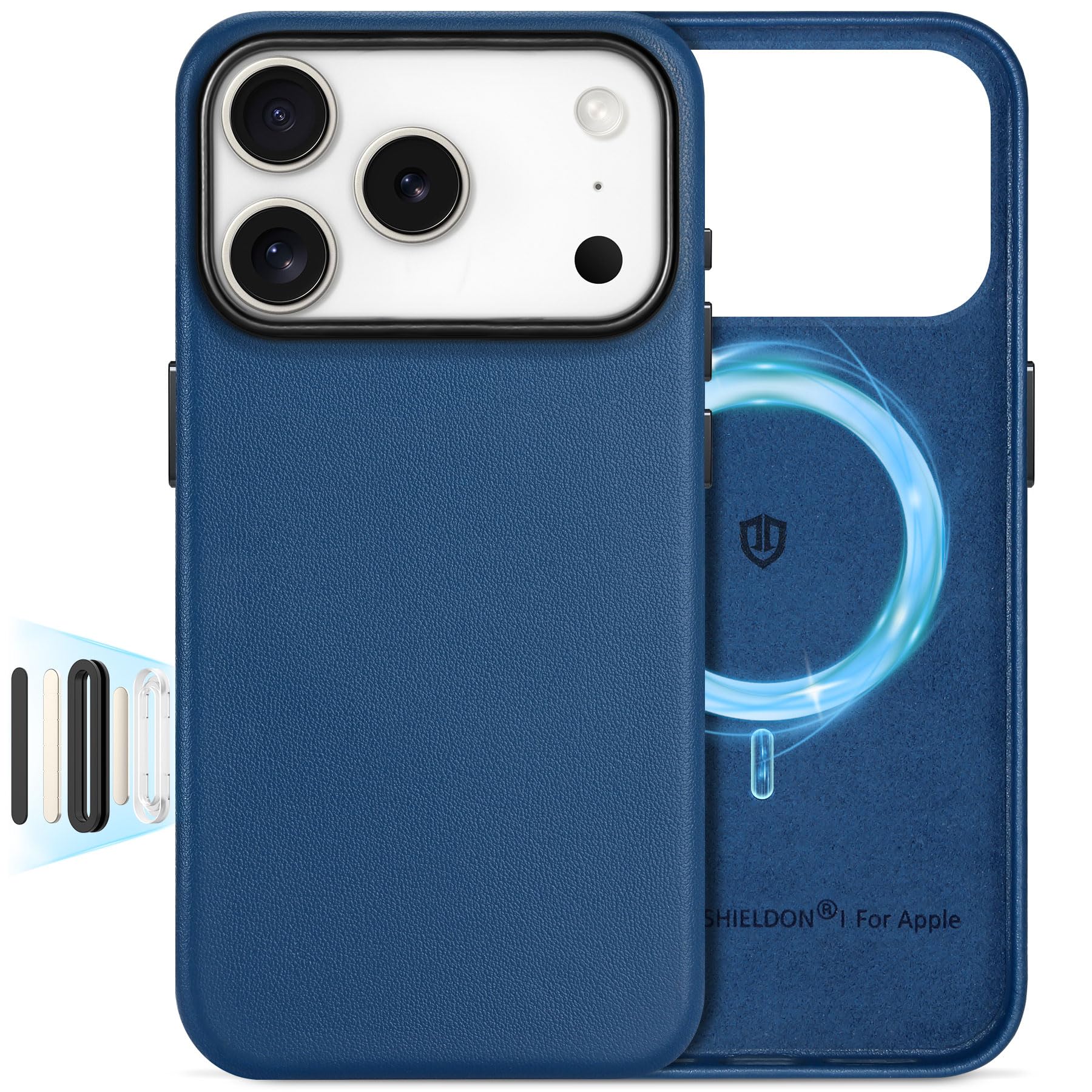 SHIELDON Leather Case for iPhone 17 Pro 6.3 Inch 2025, [Camera Button Updated], Compatible with Magsafe, Slim Fit, Wireless Char