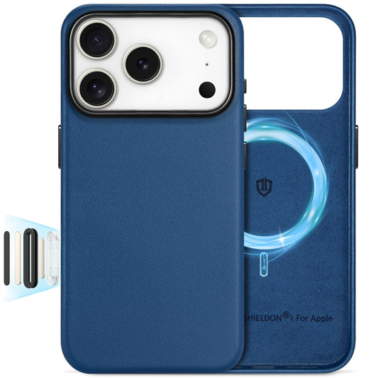 SHIELDON Leather Case for iPhone 17 Pro 6.3 Inch 2025, [Camera Button Updated], Compatible with Magsafe, Slim Fit, Wireless Char