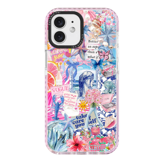 ChiCaseVer for iPhone 12 mini Case, Coastal Collage Pattern, Military-Grade Drop Protection, Seaside Daydream Soft Slim TPU Prot