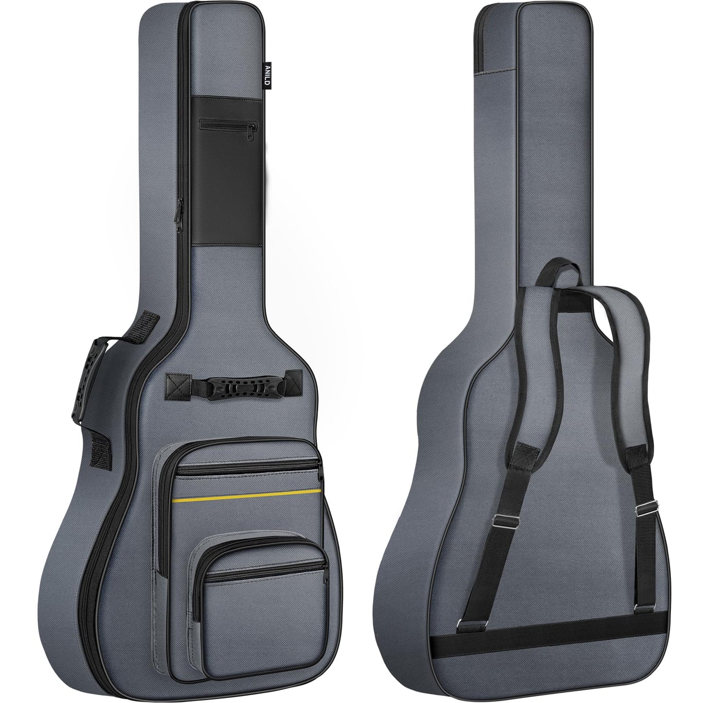 ANILD Bass Guitar Bag Bass Guitar Case Gig Backpack with Thick Padding Dual Adjustable Shoulder Strap Back Hanger Loop Anti-thef