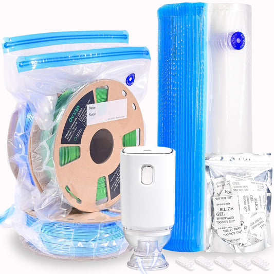 OVV3D Filament Storage Bags 30pcs, Plus Size 32X34cm 3D Printer Filament Storage Bags Vacuum Sealed Kit with 30 Desiccants, Auto