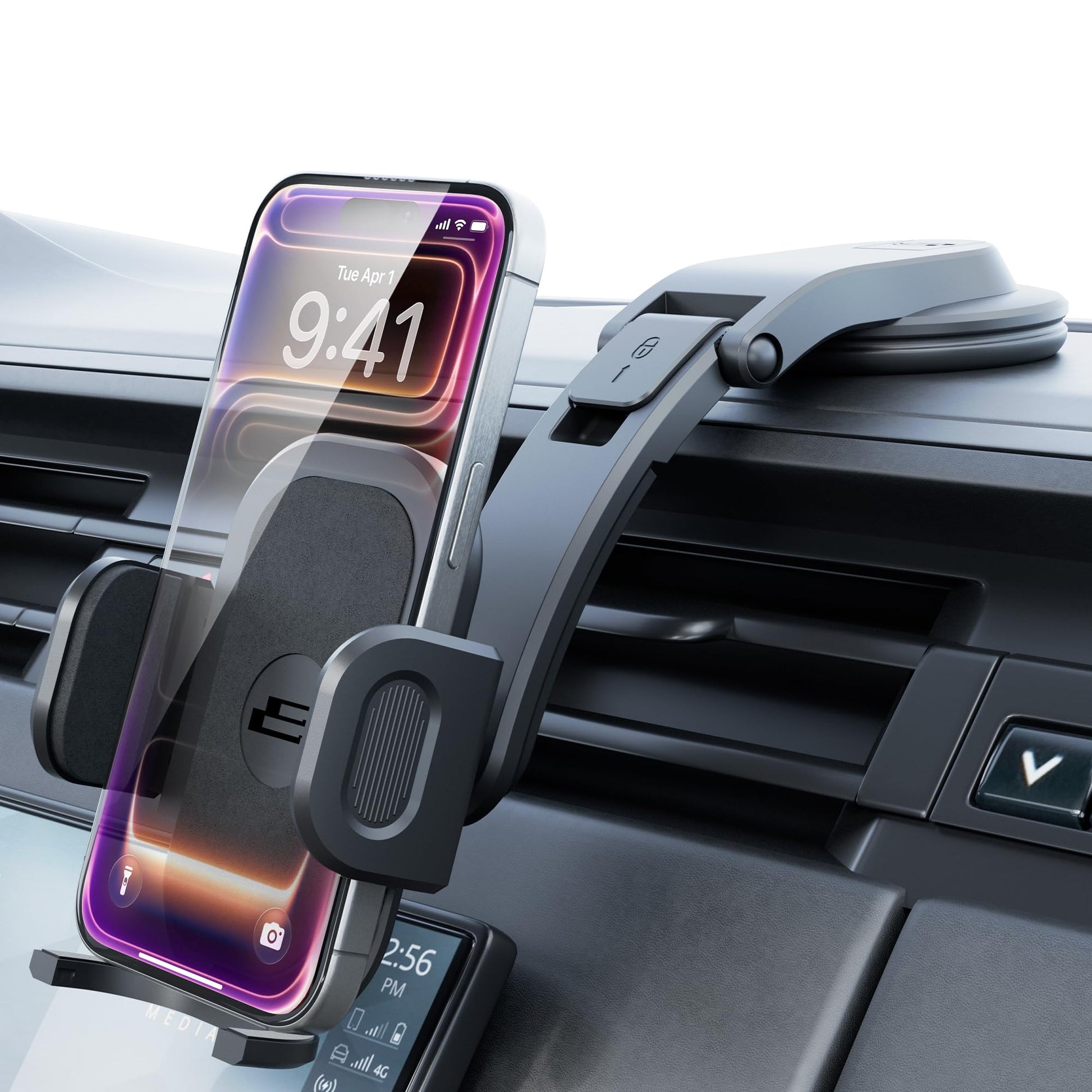 Bracketron TripGrip Low-Profile Dashboard Car Phone Holder Mount, One-Click Expandable Phone Holders for Your Car for All Smartp