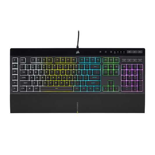 Corsair K55 RGB PRO Membrane Wired Gaming Keyboard - IP42 Dust and Spill-Resistant - 6 Macro Keys with Elgato Integration - iCUE
