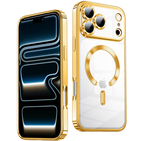 TOBOVON Slim Thin for iPhone 17 Pro Case Clear, Compatible with MagSafe, Built-in Camera Lens Protector, Shockproof Protective P