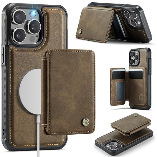 Usroom Compatible with Magsafe for iPhone 15 Pro Wallet Case Magnetic Card Holder, RFID Blocking 2 in 1 Detachable Kickstand Sho