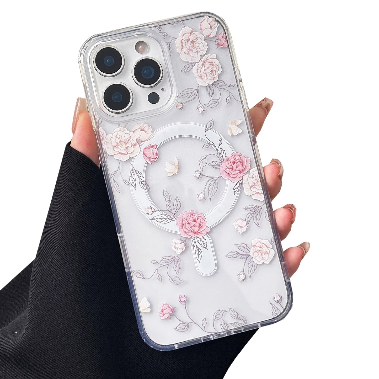 ZTOFERA for iPhone 14 Pro Magnetic Case Compatible with Magsafe,Aesthetic Floral Pattern Design Cute for Girl Women,Anti-Drop Pr