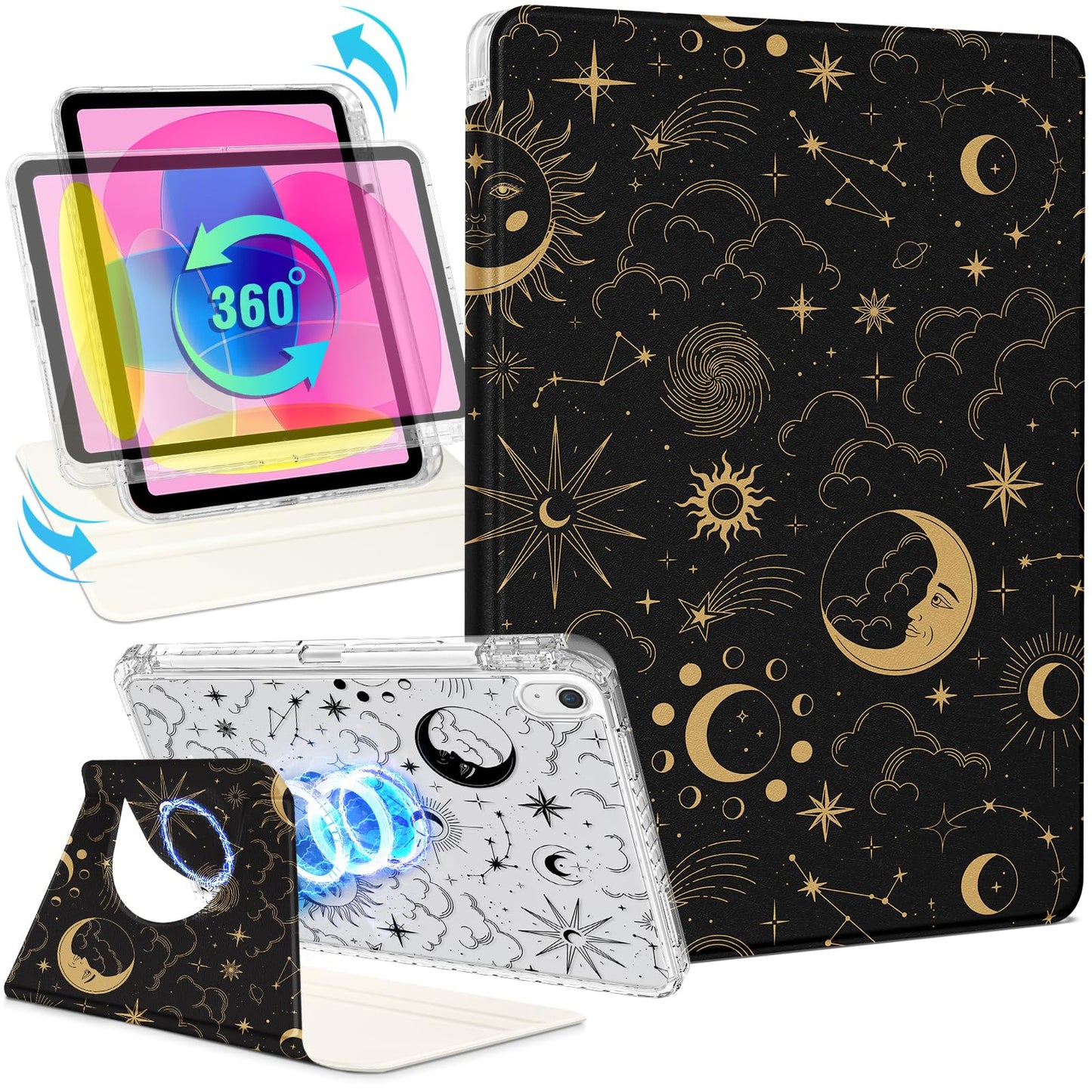 Shorogyt for iPad A16 11th Generation 11 inch 2025 /for i Pad 10th Generation case Magnetic Stand for Women - Cute Design 360 De
