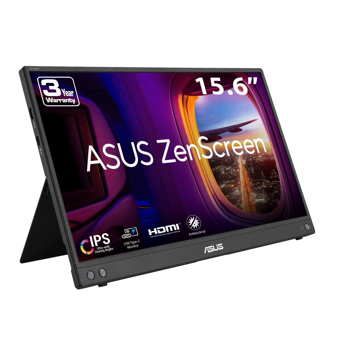 ASUS ZenScreen 16    (15.6 inch viewable) 1080P USB-C Portable Monitor (MB16AHV) - Full HD, IPS, Blue Light Filter, Anti-glare,