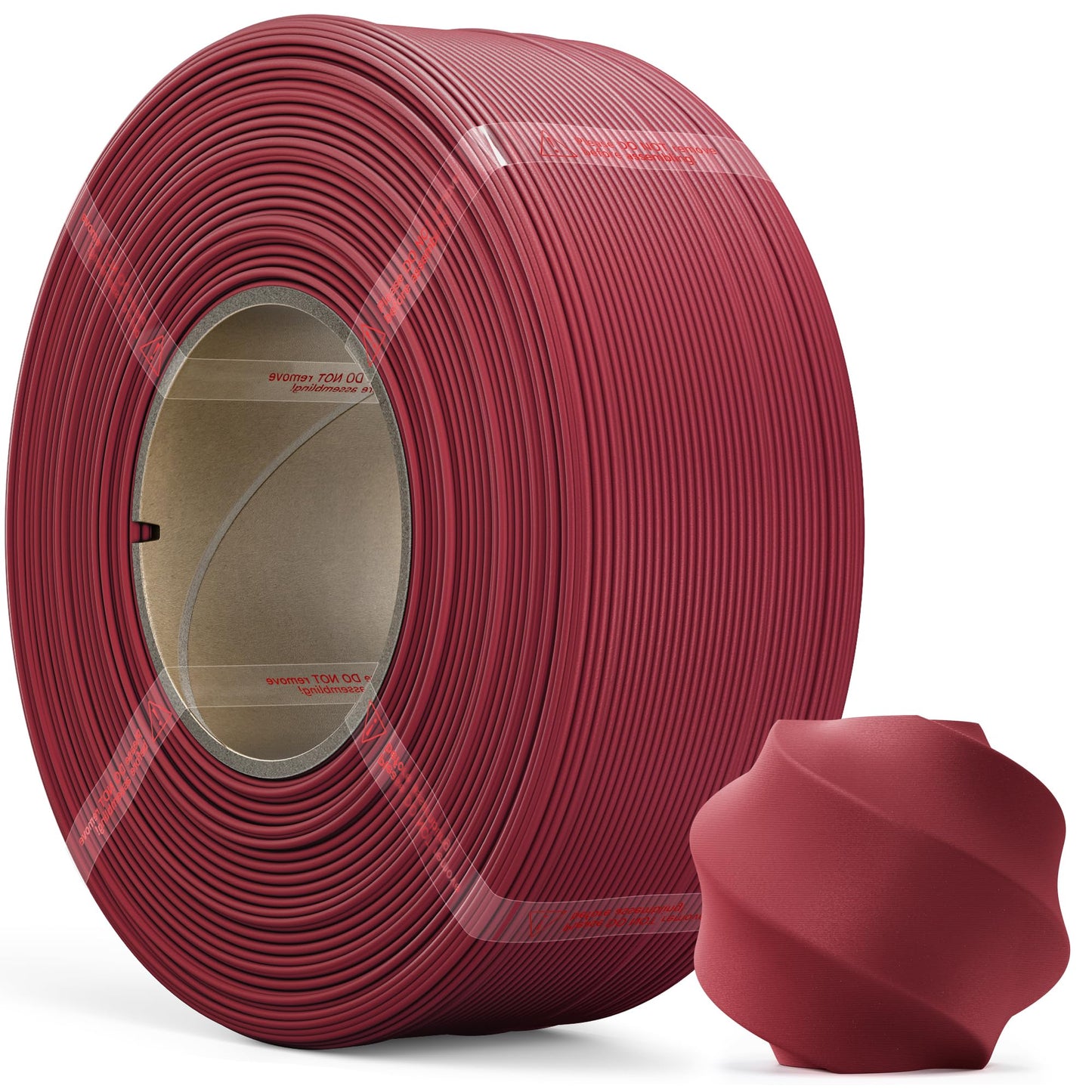 MarsWork PLA Matte, Pre-Dried Refill Filament 1kg (2.2lbs) for Reusable Spools, 1.75mm Spool-Less 3D Printing Filament Red, Comp